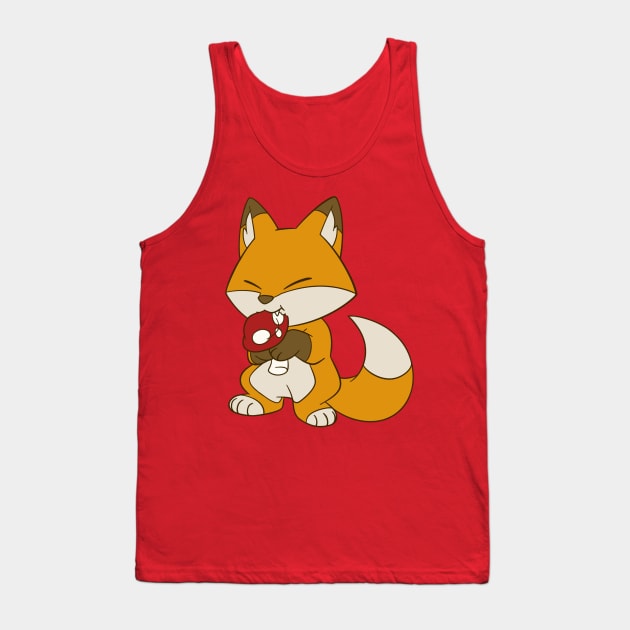 Fox Eating Mushroom Tank Top by Firestorm Fox